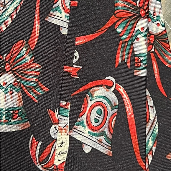 100% Italian Silk Mens Santa Christmas Ornaments Neck Tie - Picture 7 of 9